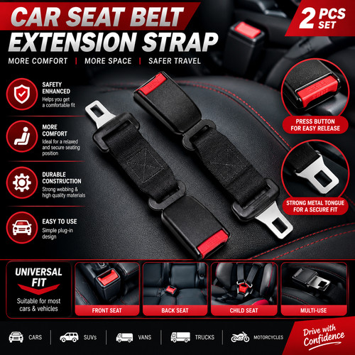 Car seat belt extension strap - car,